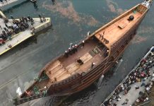 Exitosa botadura del galeón San Juan en Pasaia: un hito de la carpintería naval vasca