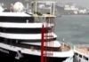 Incidente entre cruceros en el puerto de Ushuaia por fuertes vientos