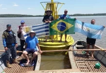 Instalaron una boya que señaliza un nuevo punto turístico en la Triple Frontera más austral del mundo