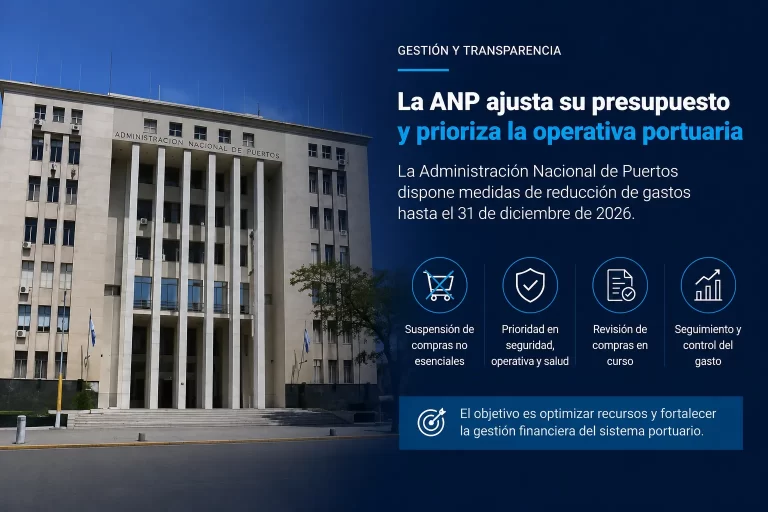 La ANP ajusta su presupuesto y congela compras no esenciales para priorizar la operativa portuaria