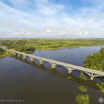 Foto aérea del puente en Ruta 5 sobre el Río Negro