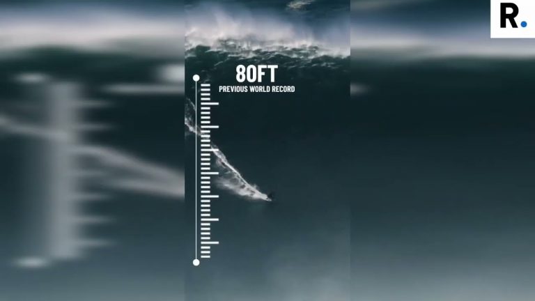 Impactante: un alemán surfeó la ola más grande de la historia y entró al Récord Guinness