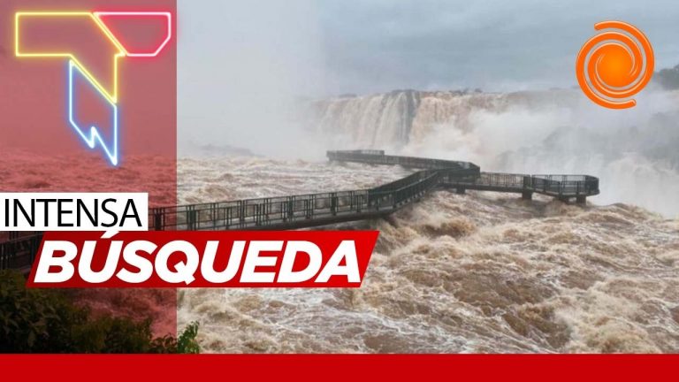 Imágenes de las Cataratas del Iguazú desbordadas: buscan a turista que cayó en el río