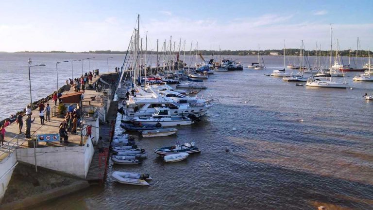 Puerto de Colonia con amarras totalmente colmadas