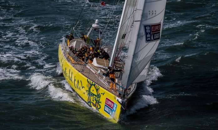 The Clipper Round the World Race fleet leaving gosport for the race start in London.