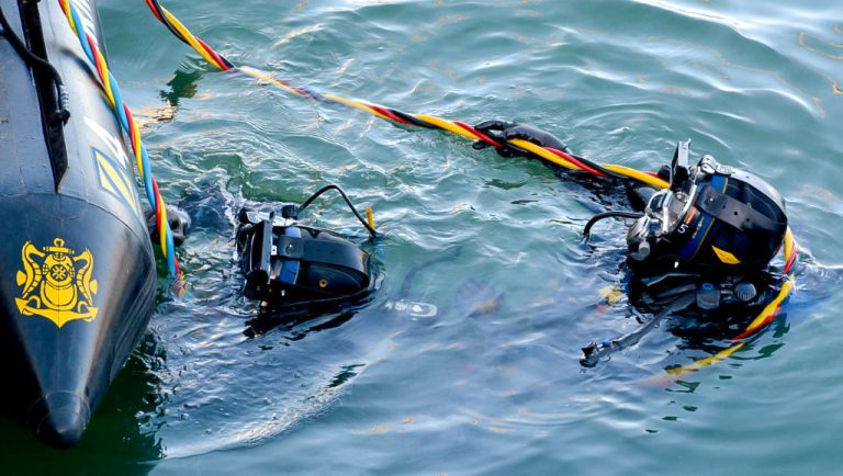 Buzos del Servicio de Salvamento de la Armada realizaron nado a mar abierto