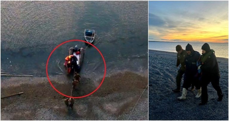 Pescador chileno rescatado de las frías aguas del Océano Pacífico