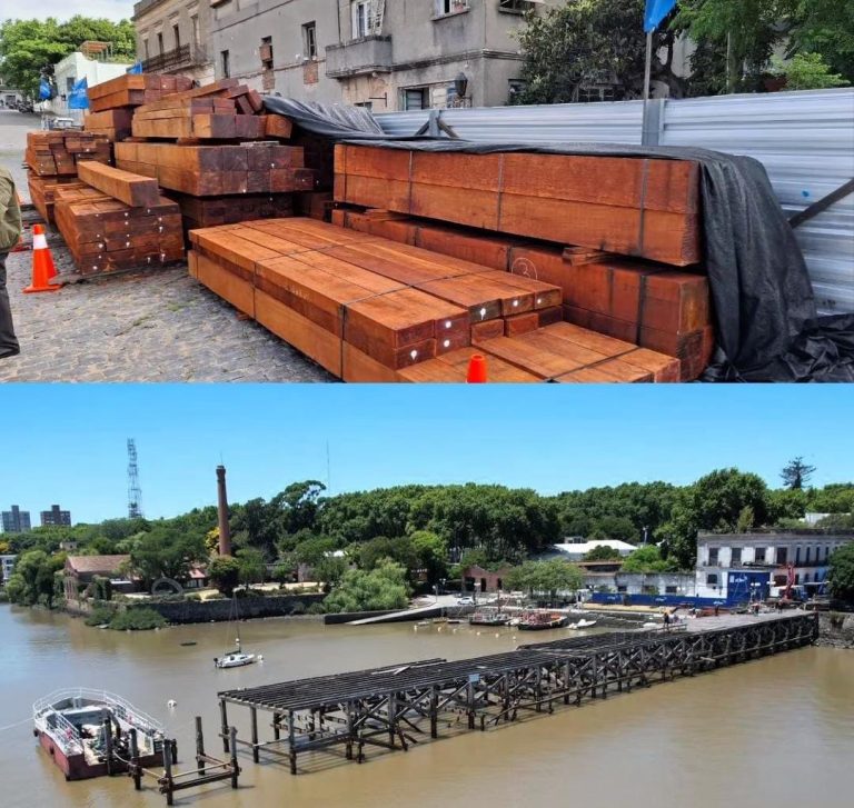 Avances en las obras del Muelle Viejo del Puerto Deportivo de Colonia