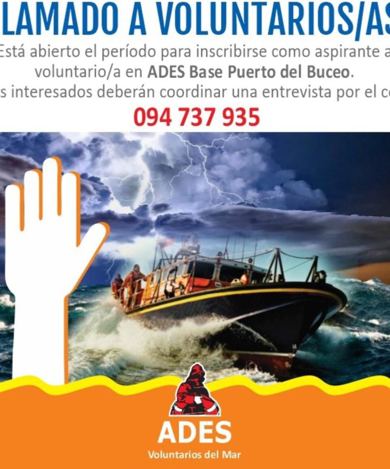 ADES busca nuevos voluntarios para su base en el Puerto del Buceo