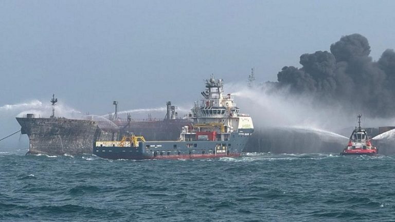 Colisión entre un petrolero y un buque de carga en el mar del Norte