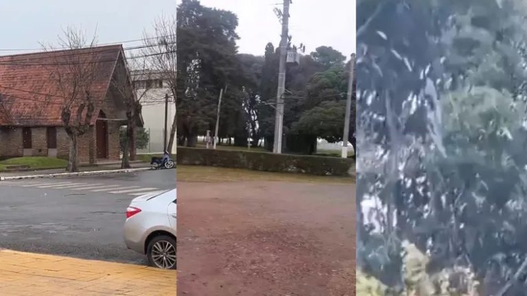 El invierno dejó su huella: nieve en Nueva Palmira y otras localidades del litoral