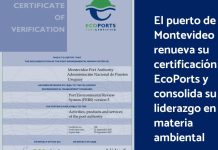 El Puerto de Montevideo renueva su certificación EcoPorts y consolida su liderazgo ambiental en América Latina