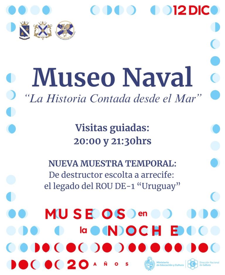 Museo Naval se suma a Museos en la Noche con una nueva muestra dedicada al histórico ROU DE-1 “Uruguay