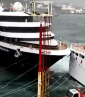 Incidente entre cruceros en el puerto de Ushuaia por fuertes vientos